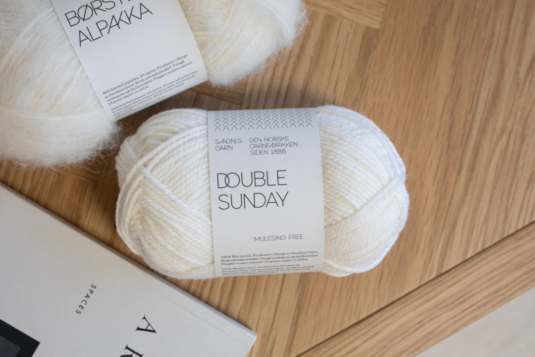 valkoinen sandnes garn double sunday lankakerä