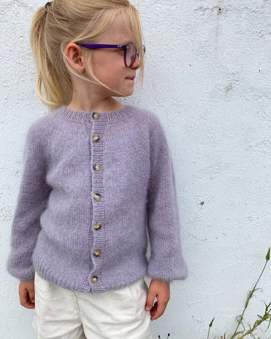 PetiteKnit Novice Cardigan Junior - Mohair Edition (ENG, KIDS) - lasten neuleohje englanniksi