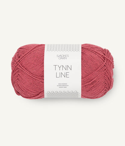Sandnes Garn Tynn Line - ohut pellavasekoitelanka kesäneuleisiin, väri 4335 Rasberry Cream, pehmeä ja hengittävä lanka.