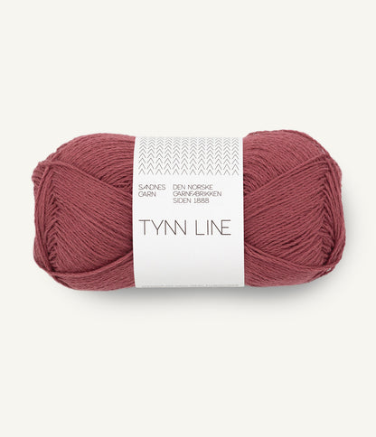 Sandnes Garn Tynn Line - ohut pellavasekoitelanka kesäneuleisiin, väri 4353 Rustic Rose, pehmeä ja imukykyinen lanka.
