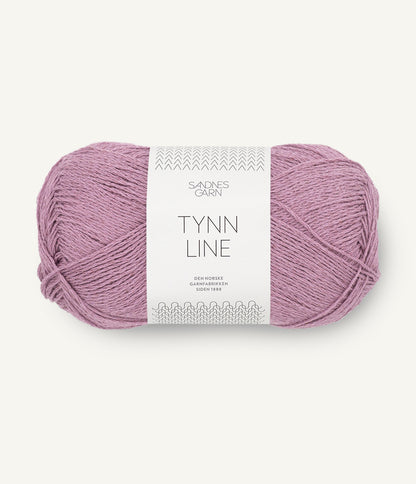 Sandnes Garn Tynn Line - ohut pellavasekoitelanka kesäneuleisiin, kevyt pink laventeli lanka neulontaan.