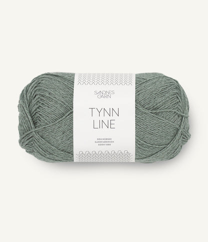 Sandnes Garn Tynn Line - ohut pellavasekoitelanka kesäneuleisiin, väri: 8561 Dusty Green.