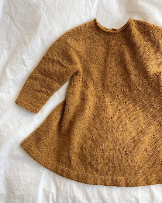 PetiteKnit Dandelion Dress – neuleohje englanniksi