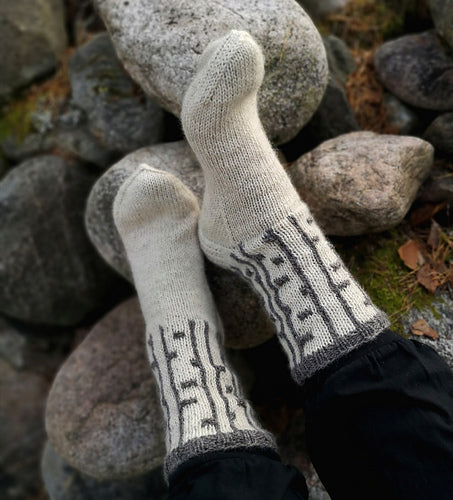 Suvis.Knits, Koivikko socks, knitting instructions in Finnish