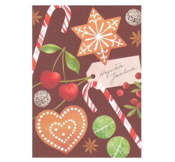 makea joulu ruskea joulukortti Annriikka Qvist