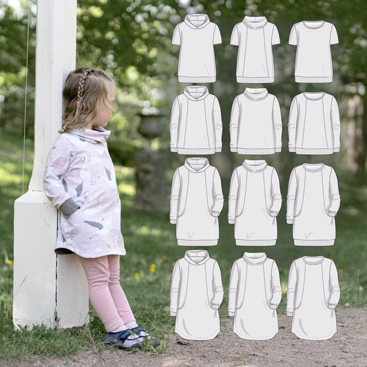 Onnistuva-ompelukaava: Mini Mukava -pusero ja tunikamekko