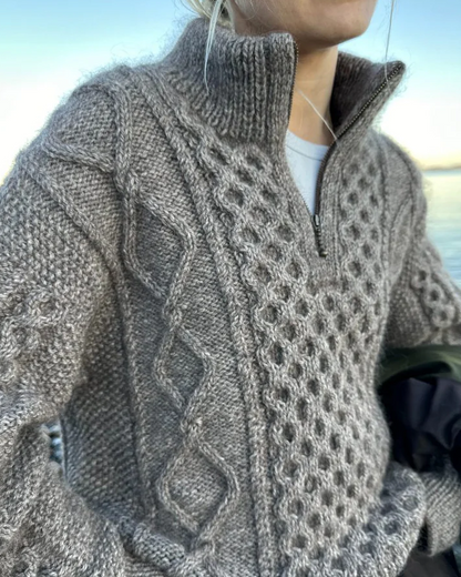 PetiteKnit Dagmar Zipper Sweater - Neulepaita - neuleohje suomeksi