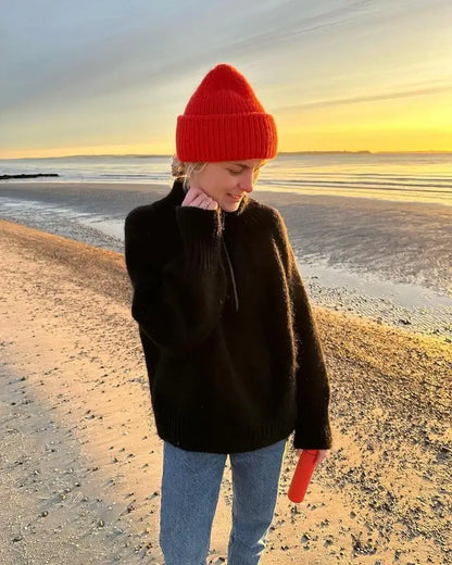 PetiteKnit Zipper Sweater (FI) - neuleohje suomeksi