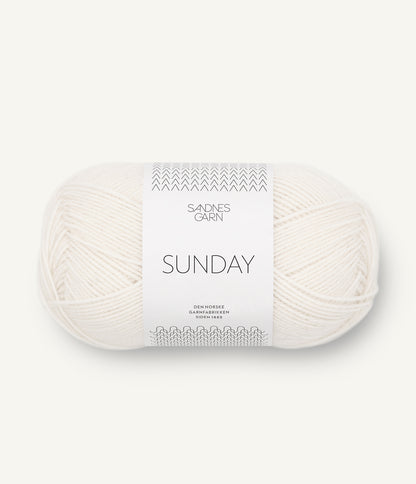 Sandnes Garn Sunday -lankakerä, valkoinen