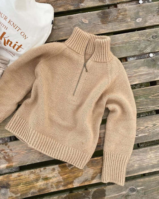 PetiteKnit Zipper Sweater (FI) - neuleohje suomeksi